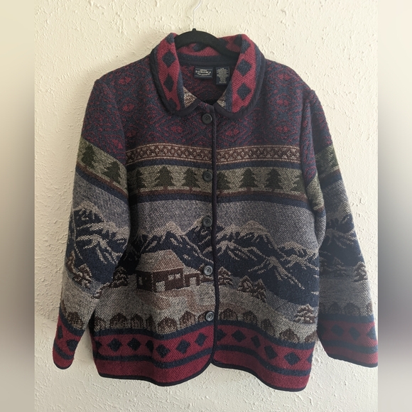 Sonoma Jackets & Blazers - Sonoma Winter Scene Sweater Jacket
